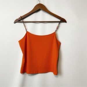 Ann Taylor beaded strap crop tank top